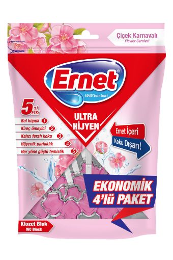 ERNET WC BLOK POŞET 4*50 Lİ ULTRA HİJYEN ÇİÇEK. ürün görseli