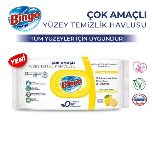 BİNGO YÜZEY TEMİZLİK HAVLUSU 96'LI LİMON. ürün görseli