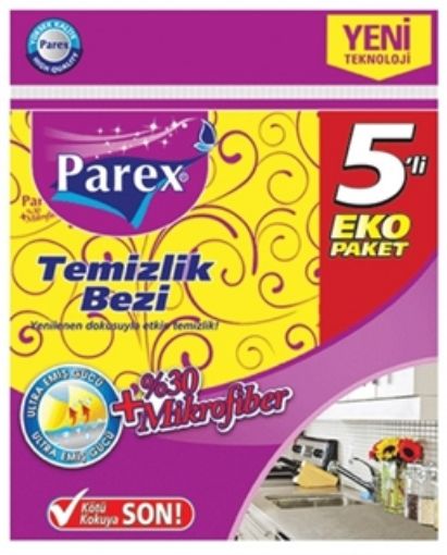 PAREX TEMİZLİK BEZİ 5'Lİ SARI %30 MİKROFİBER. ürün görseli