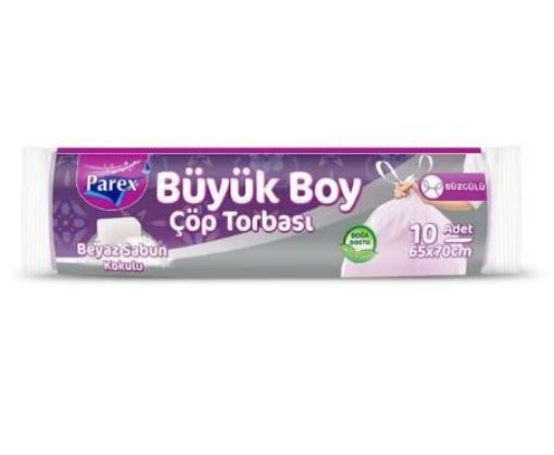 PAREX BÜZGÜLÜ ÇÖP TORBASI  BÜYÜK BOY BEYAZ SABUN. ürün görseli