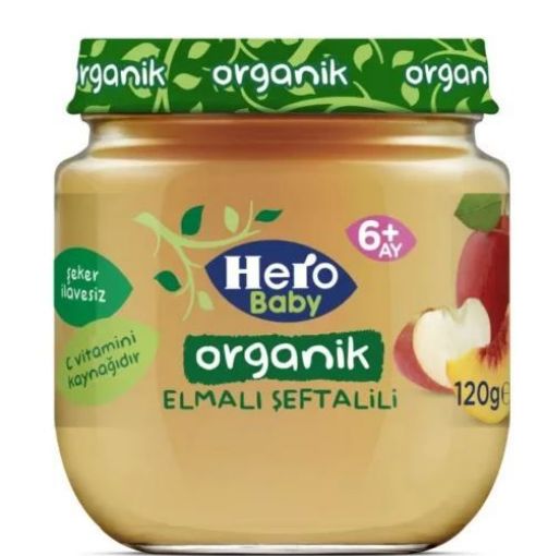 H.BABY 120 GR ORGANİK ELMA-ŞEFTALİ. ürün görseli