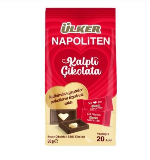 ÜLKER NAPOLİTEN KALPLİ ÇİKOLATA 90 GR. ürün görseli
