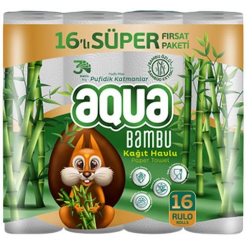 AQUA BAMBU KAĞIT HAVLU 16 LI. ürün görseli