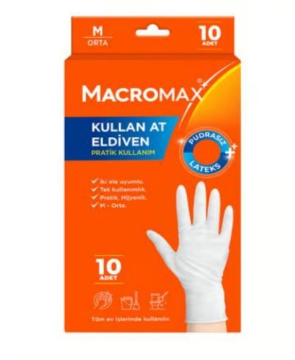 MACROMAX LATEX ELDİVEN 10'LU MEDİUM. ürün görseli