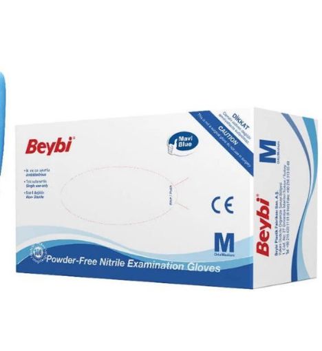 BEYBİ NİTRİL MUAYE. ELD. MAVİ M BOY 100'LÜ. ürün görseli