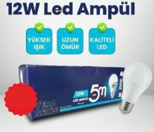 5M LED AMPUL 12 WATT E27 VERA 9915. ürün görseli