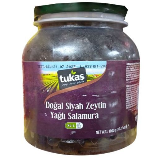TUKAŞ SİYAH ZEYTİN 201-260 1000 GR CAM PET. ürün görseli